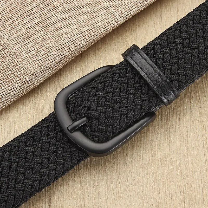 Unisex Woven Elastic Belt – No Punching Needed, Casual & Sporty