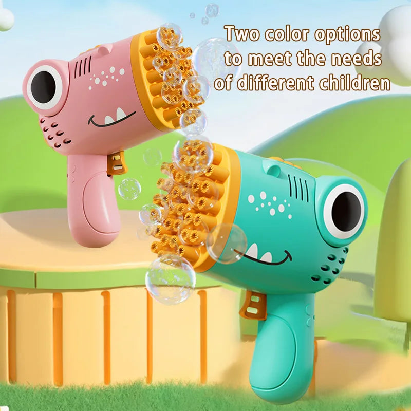 40-Hole Dino Bubble Blower – Fun Outdoor Party Toy for Kids