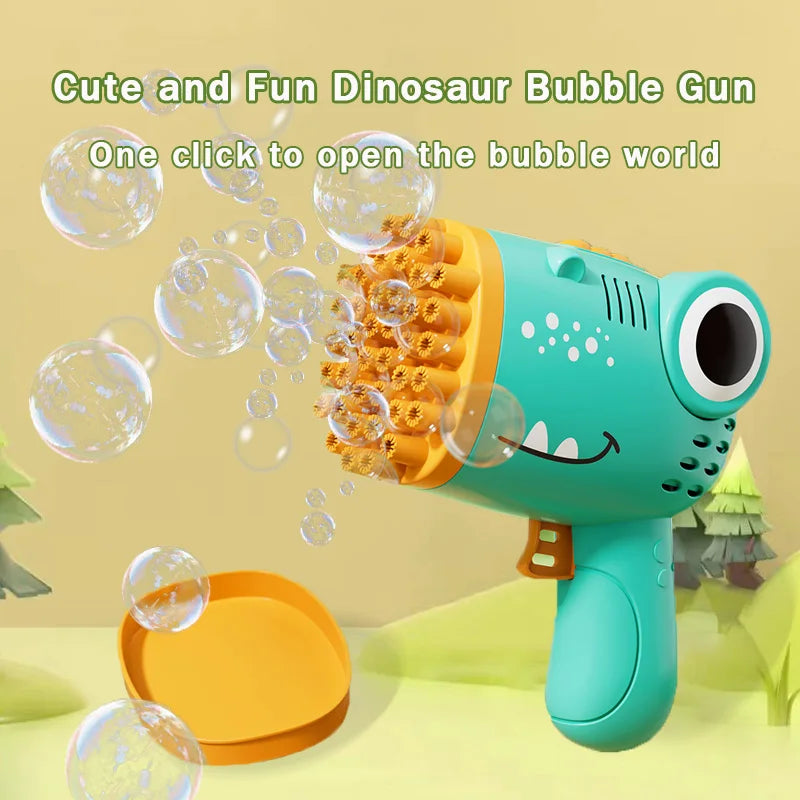 40-Hole Dino Bubble Blower – Fun Outdoor Party Toy for Kids