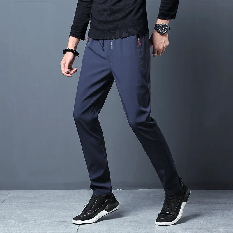 Elastic Waist Casual Trousers – Comfortable Plus Size Men’s Wear