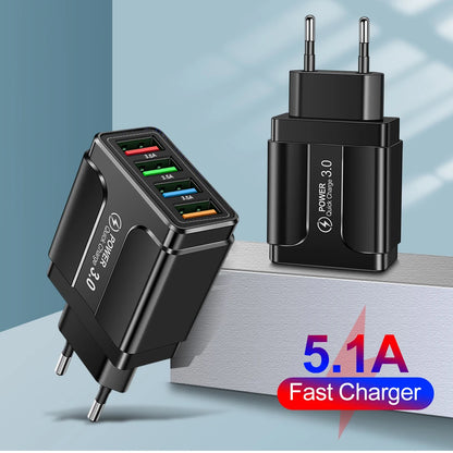Portable QC 3.0 USB Wall Charger – For Xiaomi & iPhone