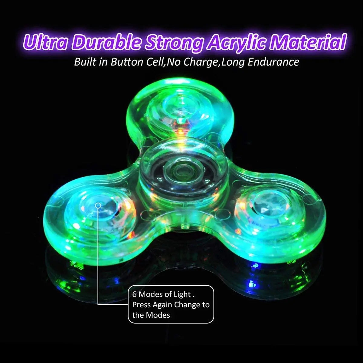 Crystal Luminous Spinner – Kinetic Gyroscope for Kids & Adults
