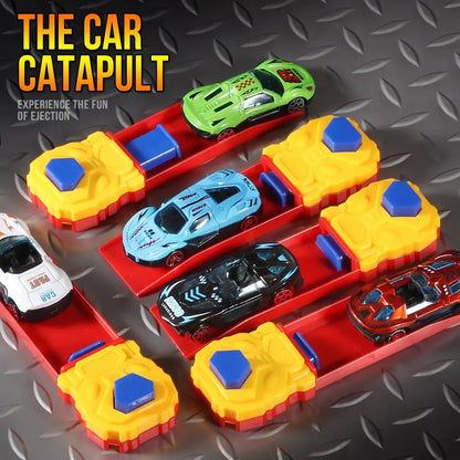 Dynamic Ejection Slide Car – Racing Taxi Mini Toy Gift