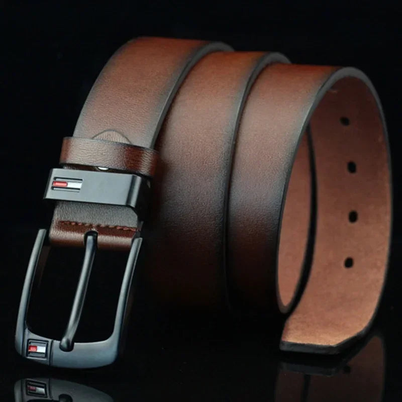 Men’s Luxury PU Leather Belt – Alloy Buckle, Punk Style 2024