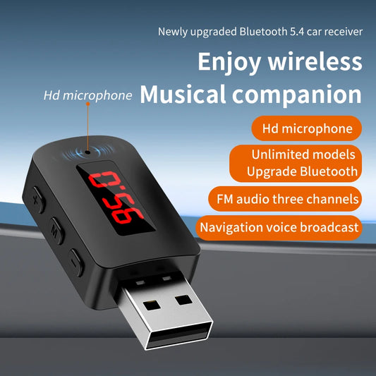 Car Bluetooth Audio Adapter – Handsfree Call & Music Streaming