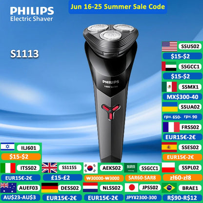 PHILIPS S1113 Electric Shaver – USB Rechargeable, Fast Shave