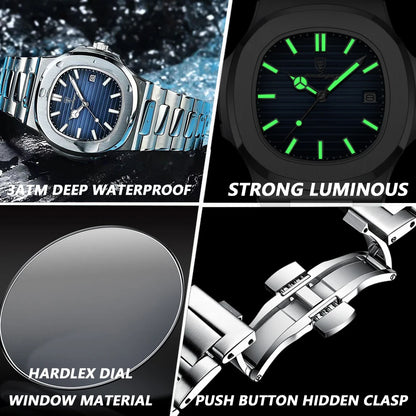 Stainless Steel Quartz Watch for Men – Business & Sports