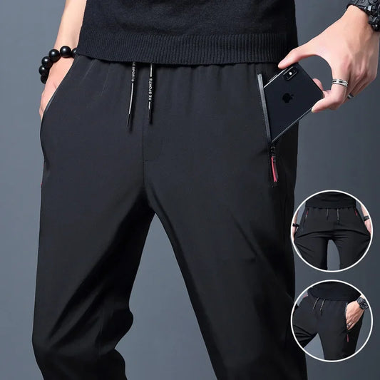 Elastic Waist Casual Trousers – Comfortable Plus Size Men’s Wear