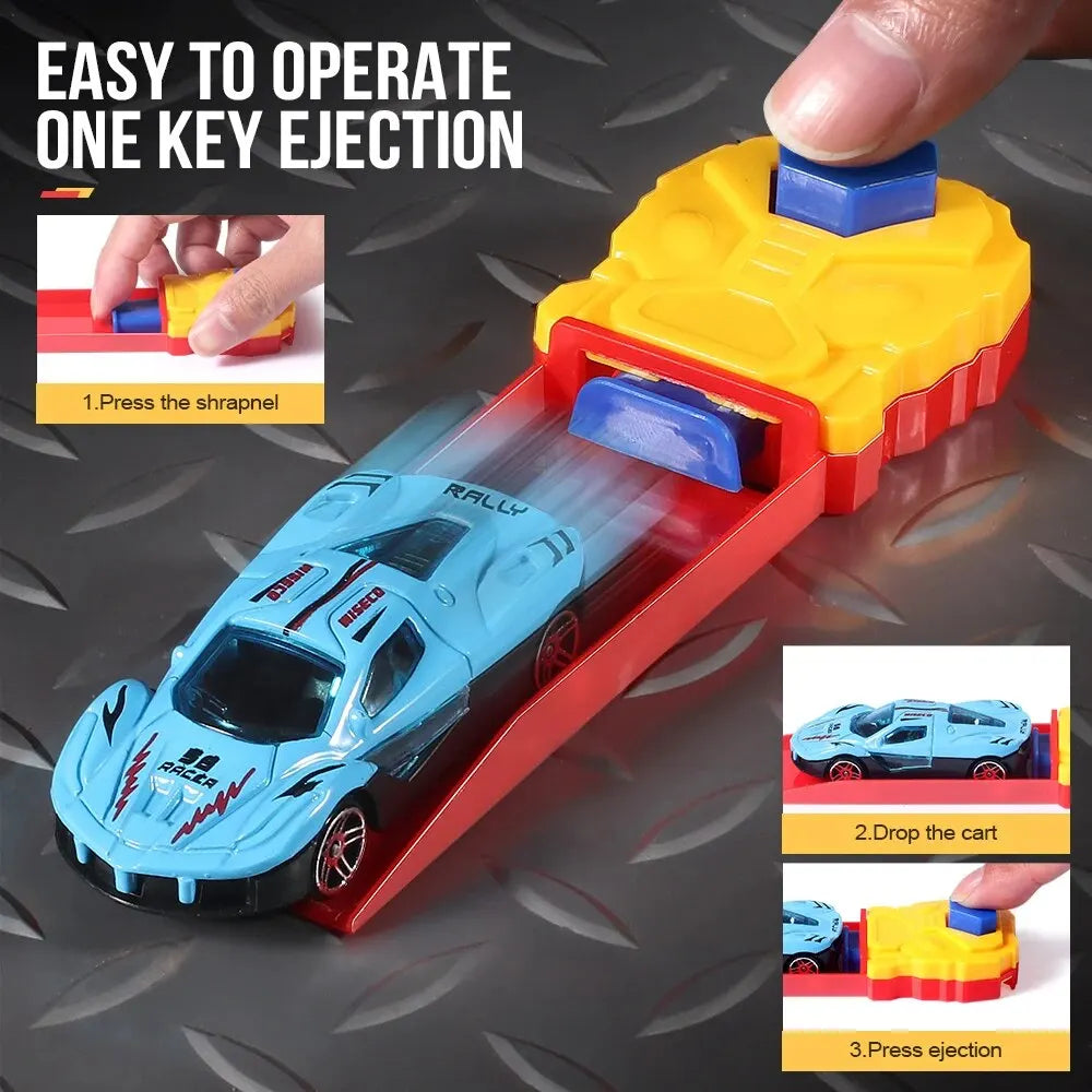 Dynamic Ejection Slide Car – Racing Taxi Mini Toy Gift