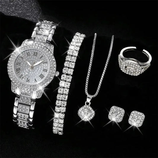 Elegant Crystal Watch Set – 6PCS