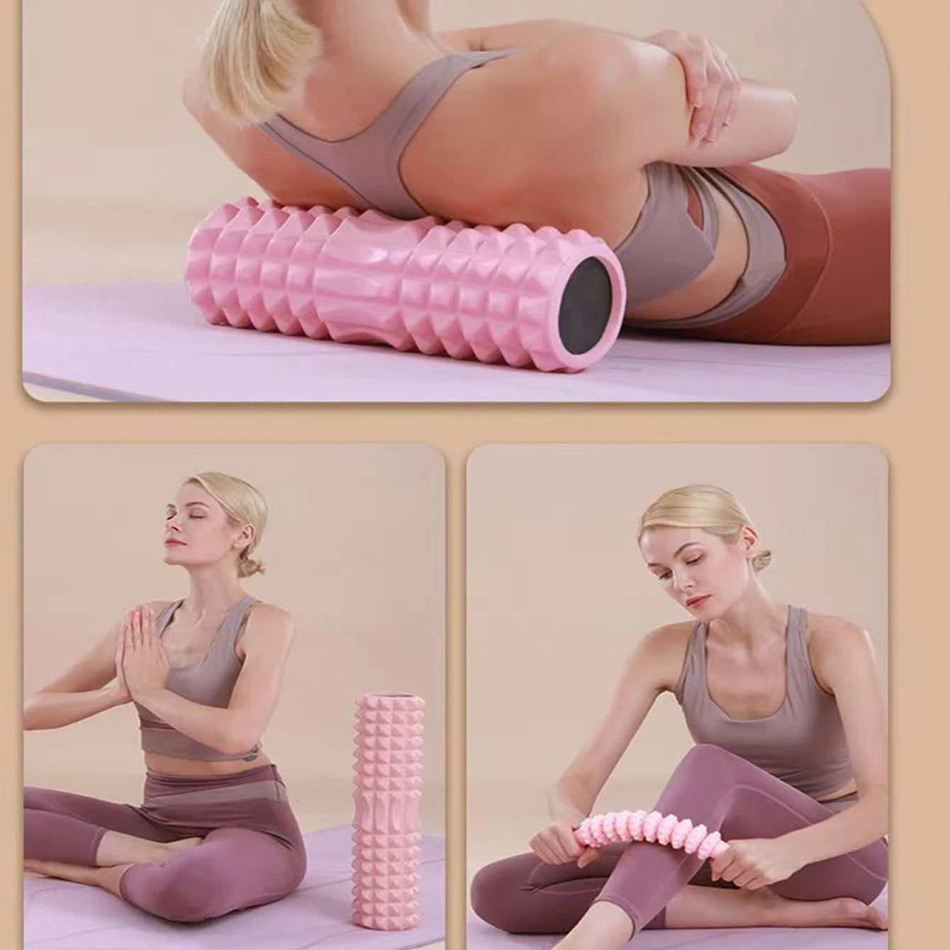 Solid Foam Yoga Roller – 45×13cm for Stretching & Recovery