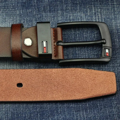 Men’s Luxury PU Leather Belt – Alloy Buckle, Punk Style 2024
