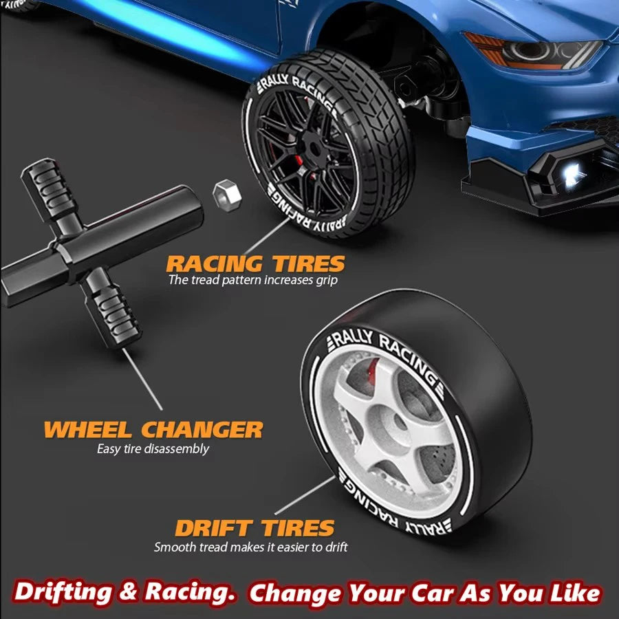 Remote Control Drift Car – Replaceable Tires, Mustang 4WD