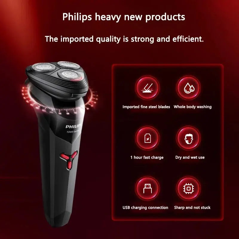 PHILIPS S1113 Electric Shaver – USB Rechargeable, Fast Shave