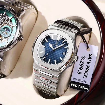 Stainless Steel Quartz Watch for Men – Business & Sports