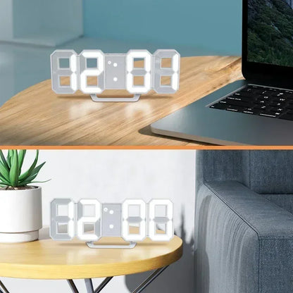 3D LED Digital Wall Clock – Time, Date & Temp