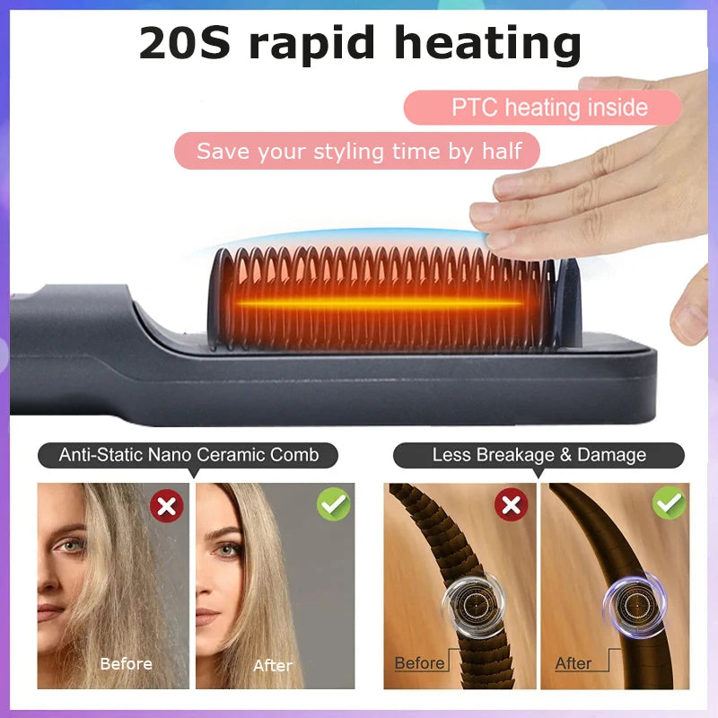 Electric Hot Comb – Multifunctional Straightener with Negative Ions