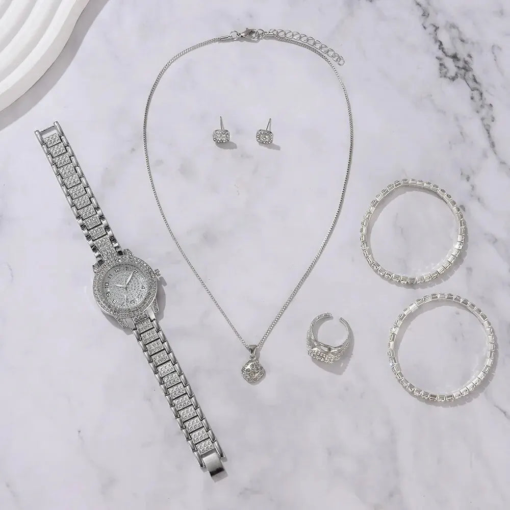 Elegant Crystal Watch Set – 6PCS