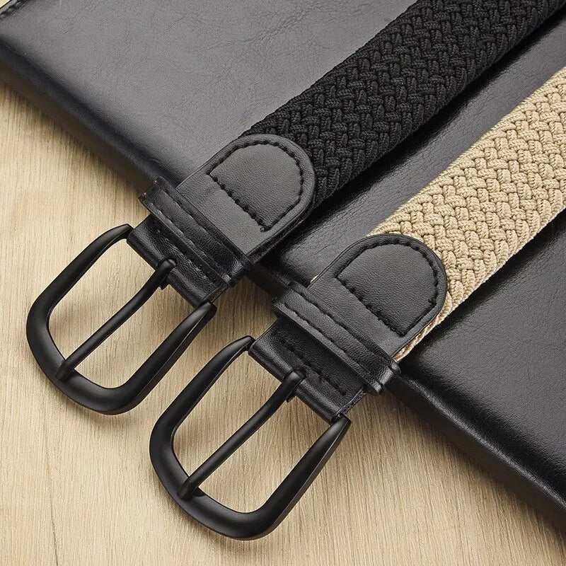 Unisex Woven Elastic Belt – No Punching Needed, Casual & Sporty