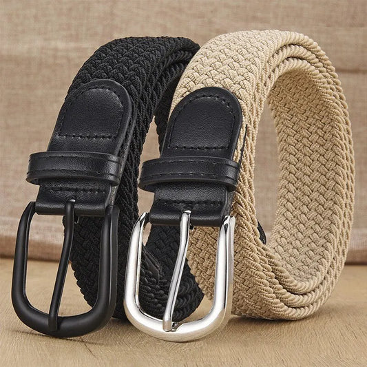 Unisex Woven Elastic Belt – No Punching Needed, Casual & Sporty