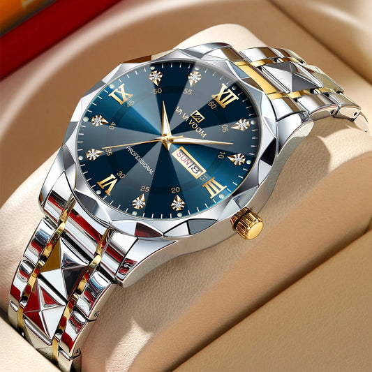 Luxury Men’s Blue-Gold Watch – 41mm