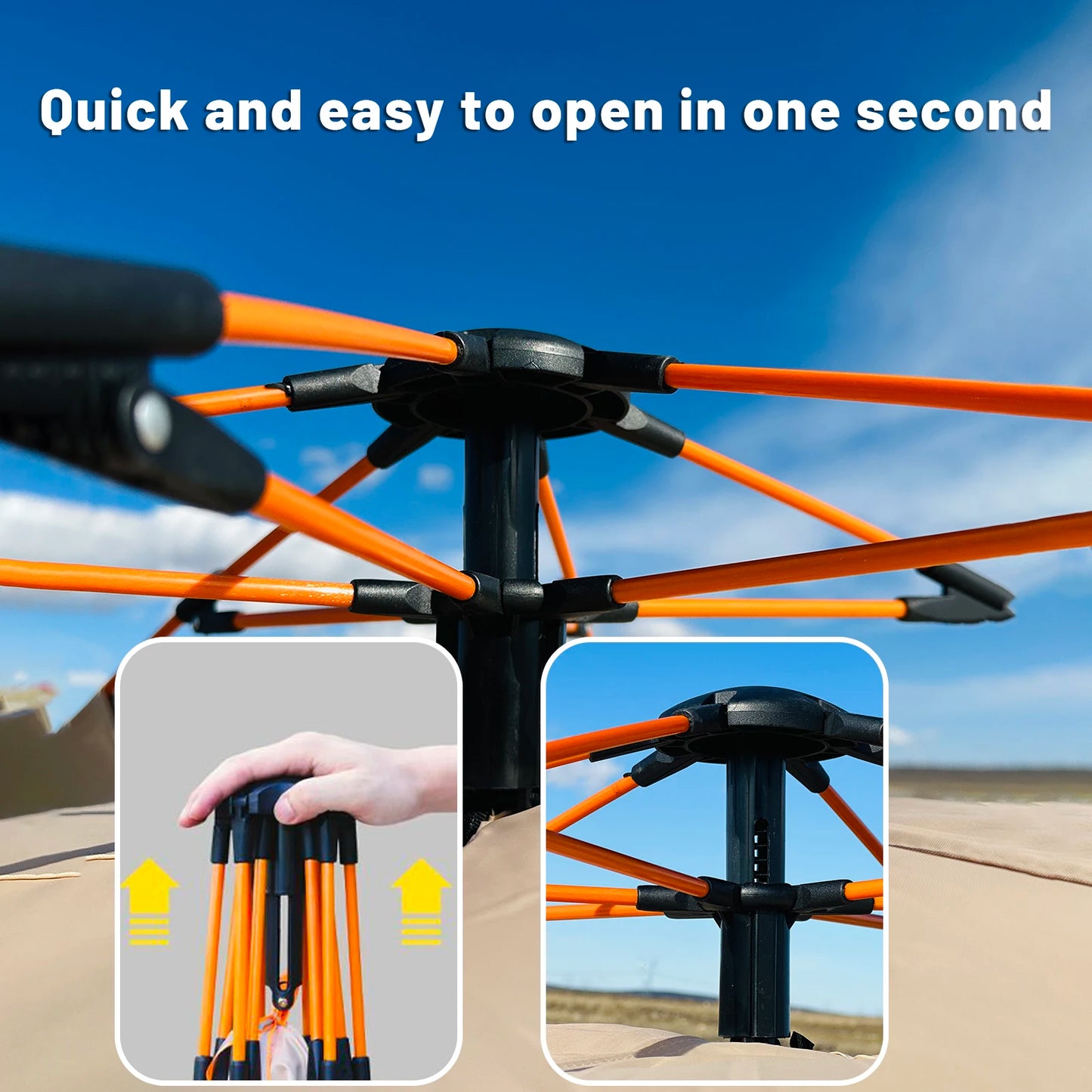 Automatic Quick-Open Tent – Rain & Sun Protection for 4