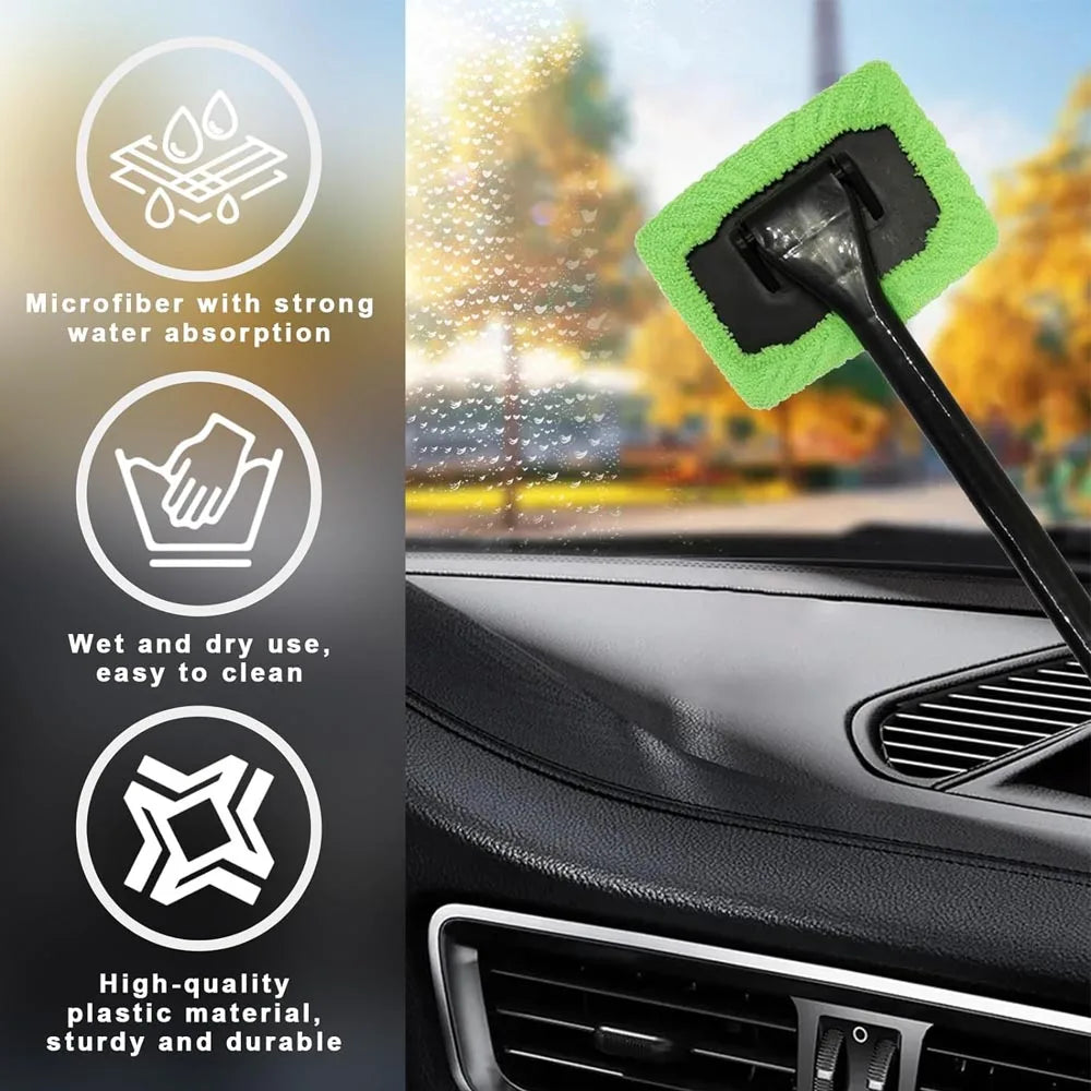 Car Window Cleaner Kit – Microfiber Brush & Wiper
