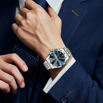 Luxury Men’s Blue-Gold Watch – 41mm