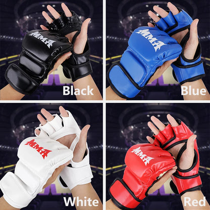 Professional Half-Finger Boxing Gloves – Leather Cushion & Support