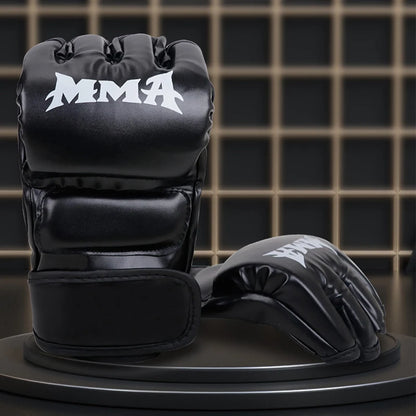 Professional Half-Finger Boxing Gloves – Leather Cushion & Support