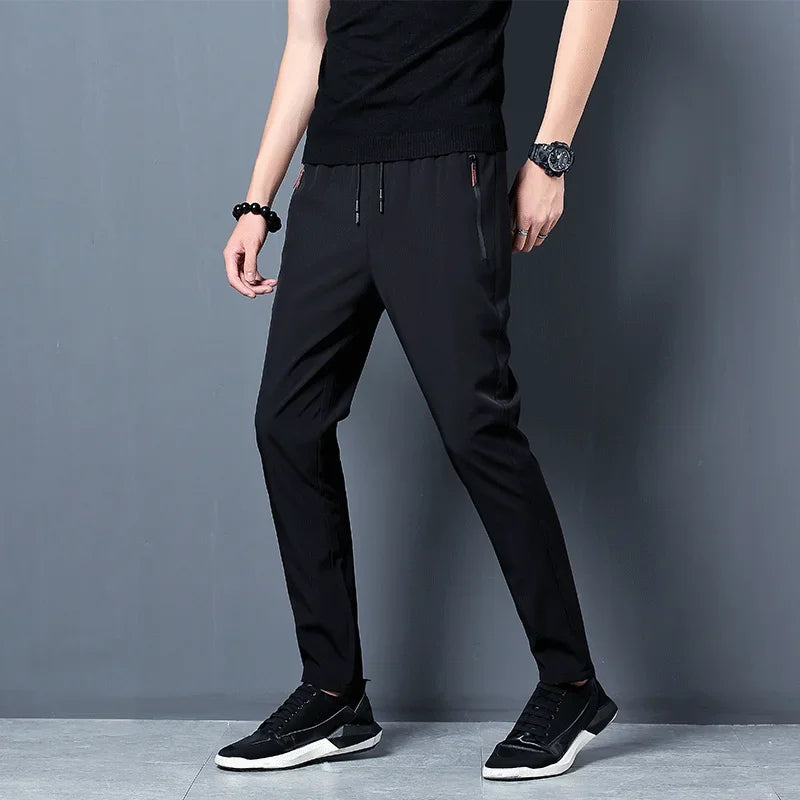 Elastic Waist Casual Trousers – Comfortable Plus Size Men’s Wear