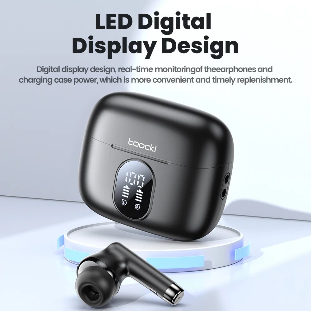Wireless Sports Earphones – Toocki TWS with LED & Mic