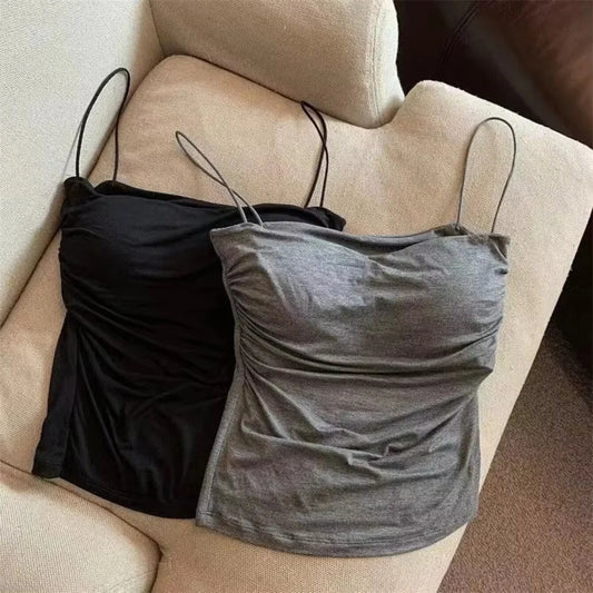 Stylish Waist Pleated Corsett – Soft Support Sleeveless Ves