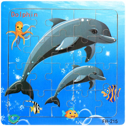 20pcs Wooden 3D Puzzle Set – Animals & Vehicles