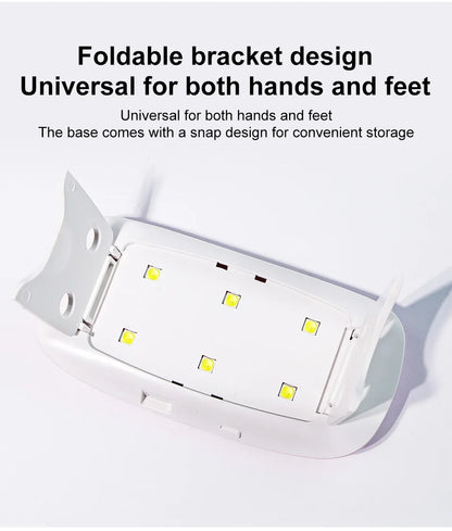 6W Mini Nail Dryer – Portable UV LED Manicure Lamp with USB