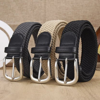 Unisex Woven Elastic Belt – No Punching Needed, Casual & Sporty