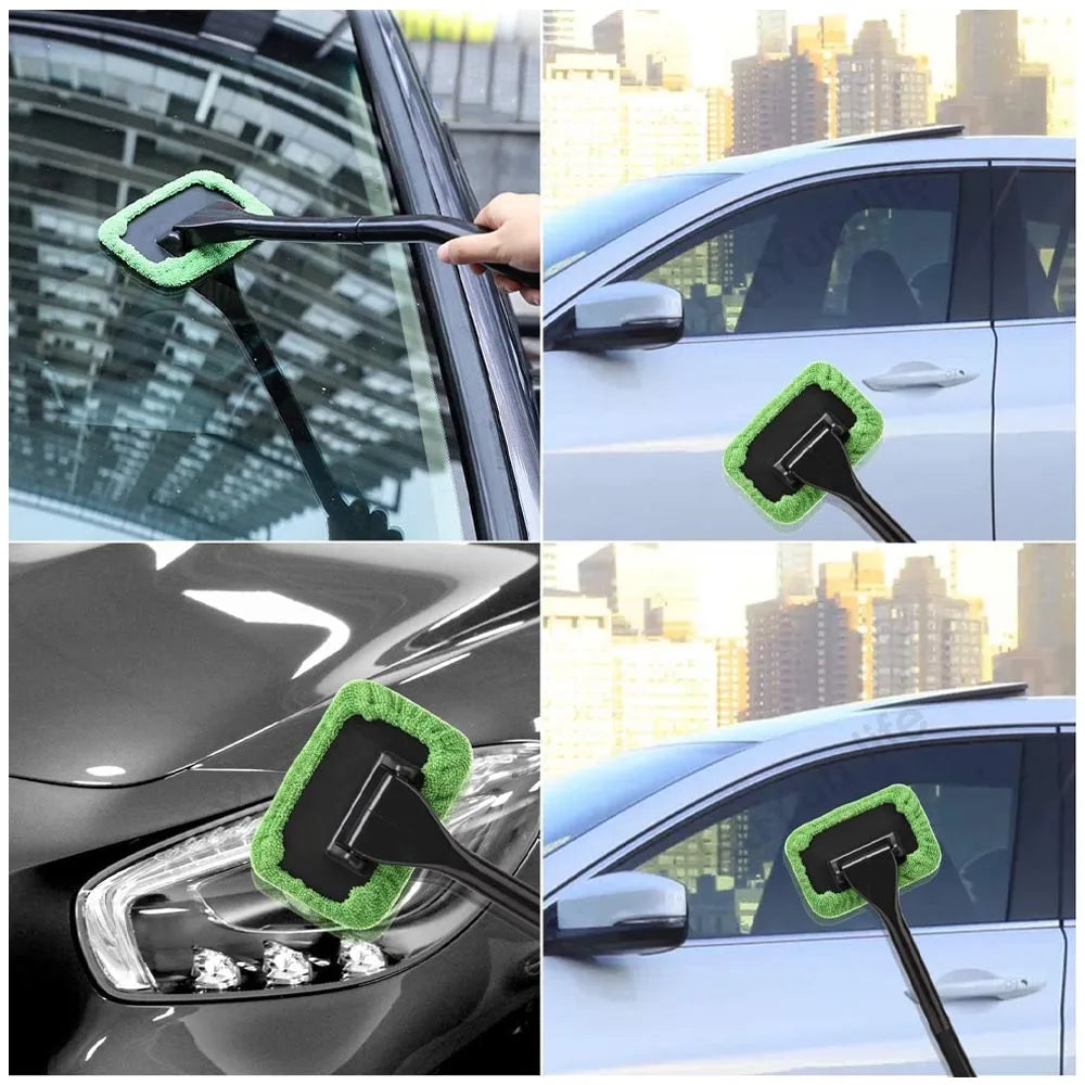 Car Window Cleaner Kit – Microfiber Brush & Wiper