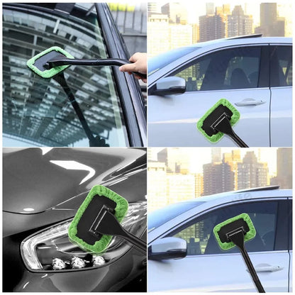 Car Window Cleaner Kit – Microfiber Brush & Wiper