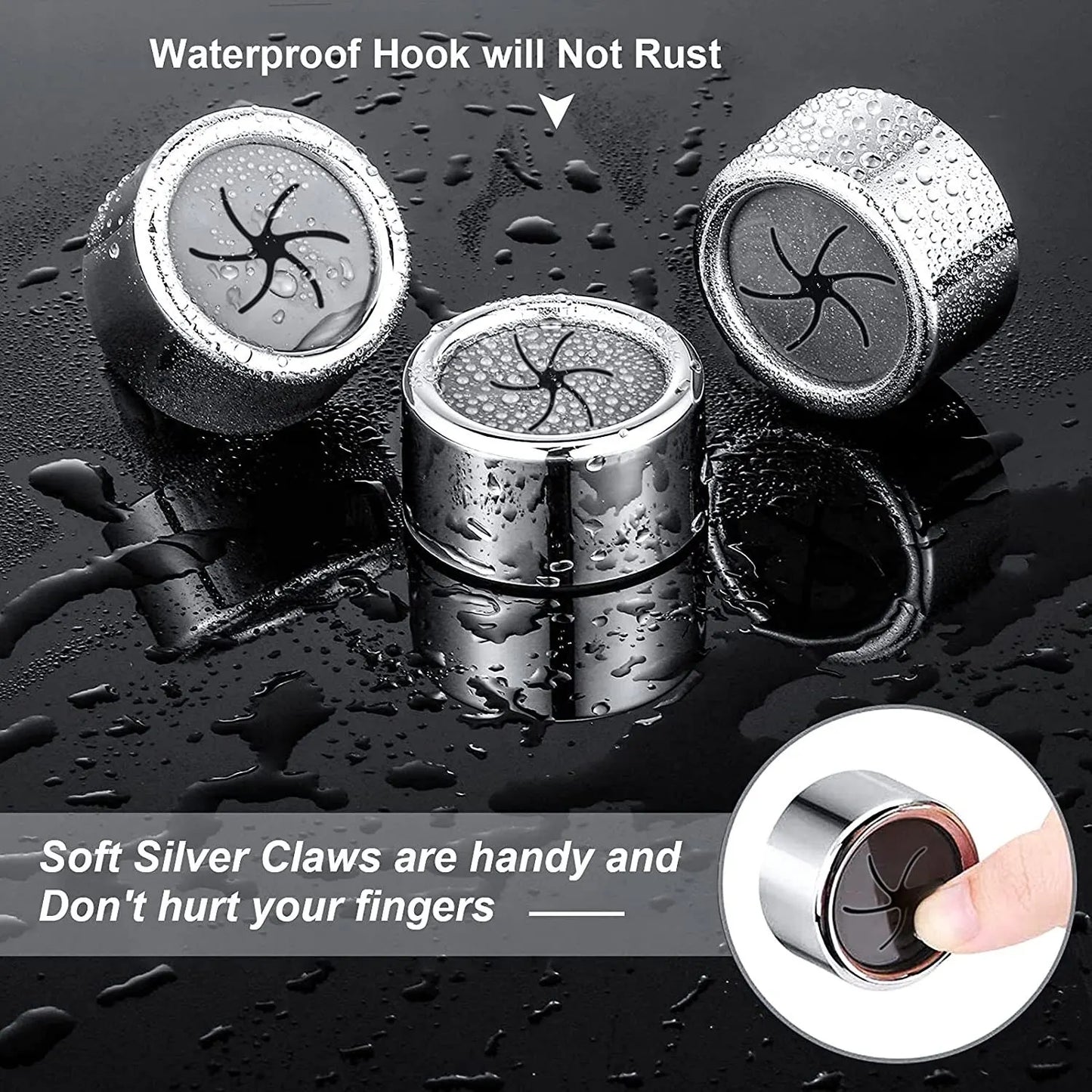 3PCS No-Drill Dishcloth Holder Clips – Wall Mount