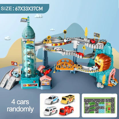 Electric Dinosaur Rail Car – Interactive Racing Toy for Kids