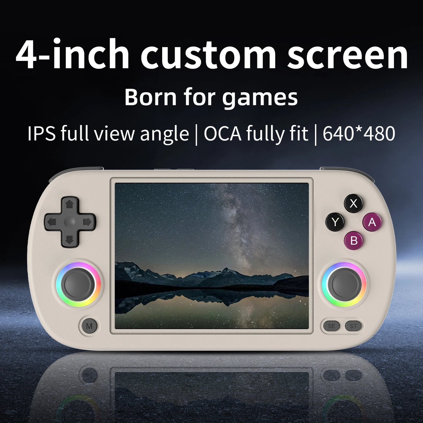 RG40XX H Game Console – 4" IPS Screen, RGB Light, 3200mAh