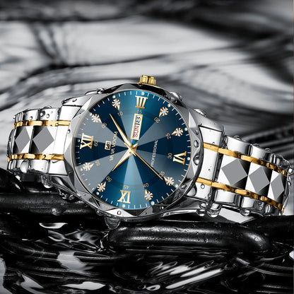 Luxury Men’s Blue-Gold Watch – 41mm