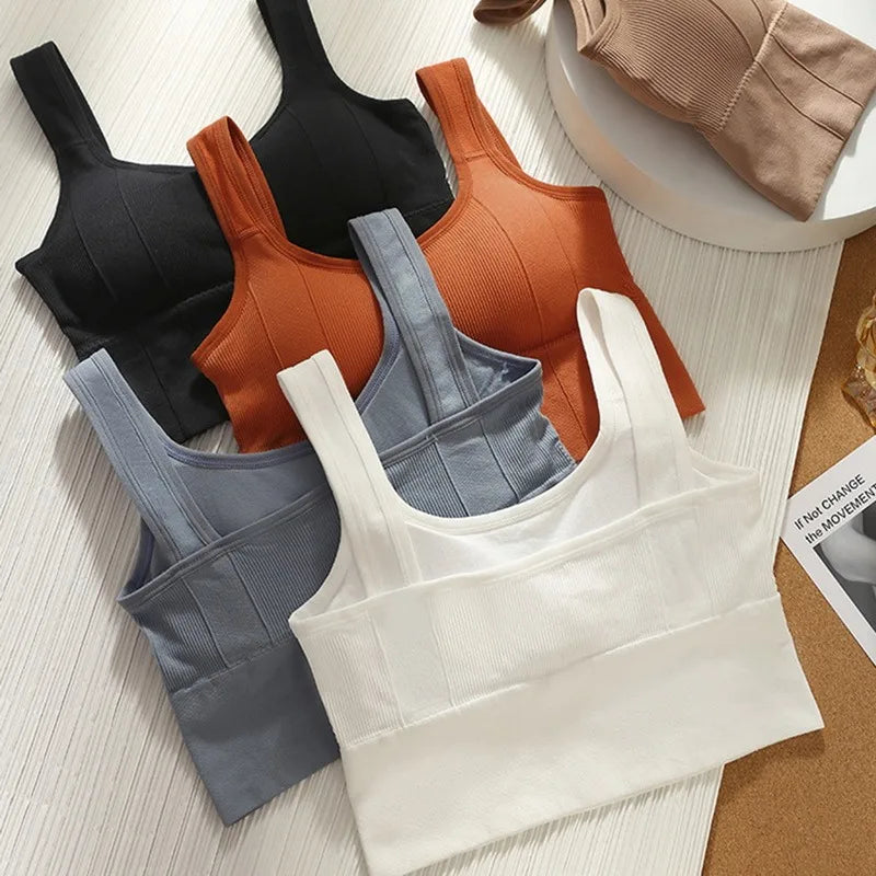 Women’s Fitness Crop Top – Push-Up Yoga & Gym Bra