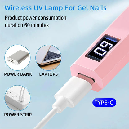 YIKOOLIN Portable Nail Dryer – UV/LED Quick Cure & USB Rechargeable