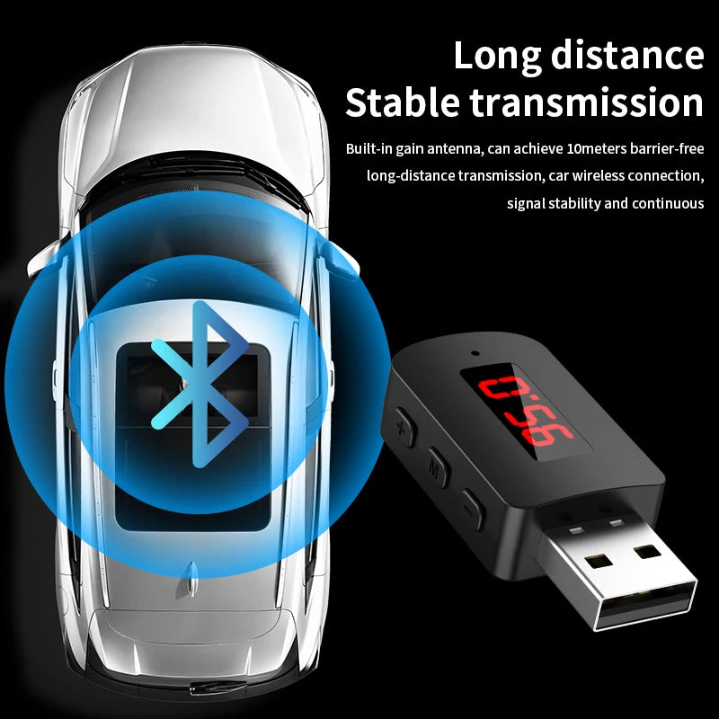Car Bluetooth Audio Adapter – Handsfree Call & Music Streaming