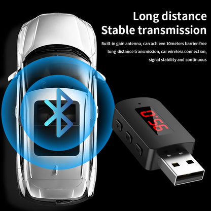 Car Bluetooth Audio Adapter – Handsfree Call & Music Streaming