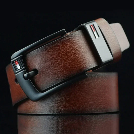 Men’s Luxury PU Leather Belt – Alloy Buckle, Punk Style 2024
