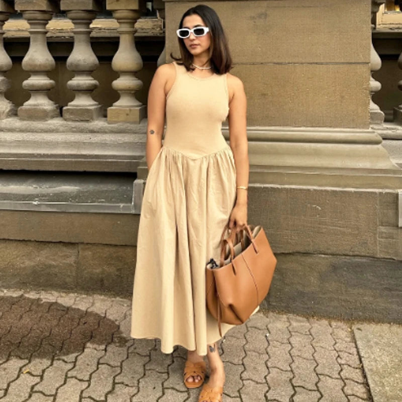 Elegant Sleeveless Long Dress – Y2K Style