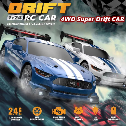 Remote Control Drift Car – Replaceable Tires, Mustang 4WD