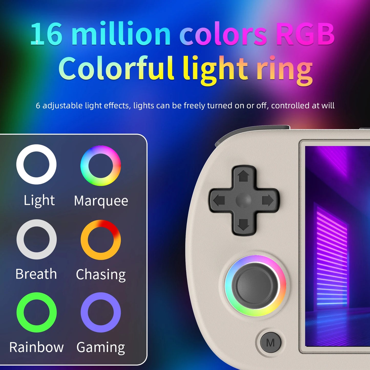 RG40XX H Game Console – 4" IPS Screen, RGB Light, 3200mAh